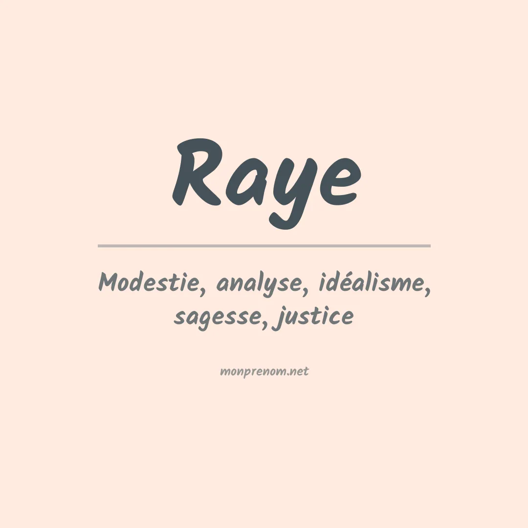 Prénom Raye