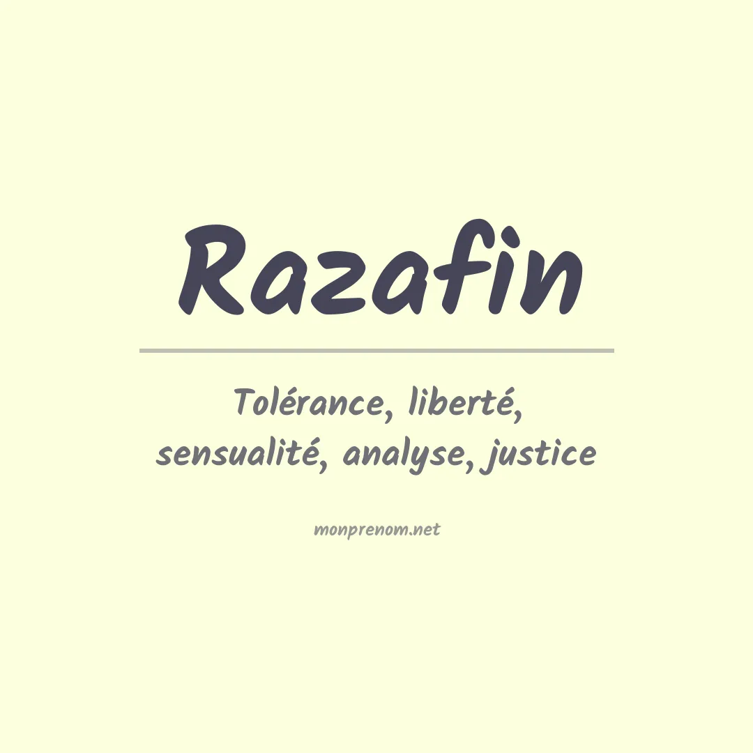 Signification du prénom Razafin