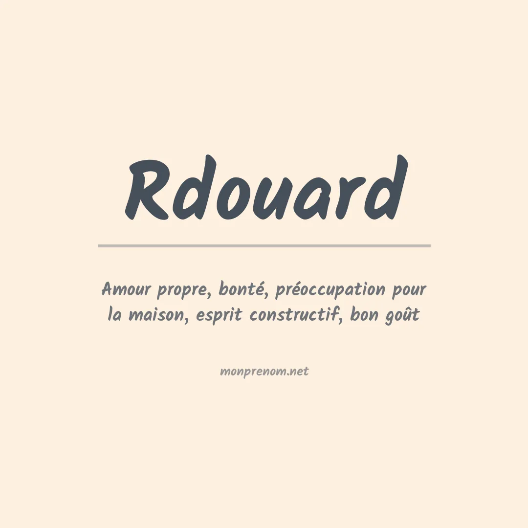 Signification du prénom Rdouard