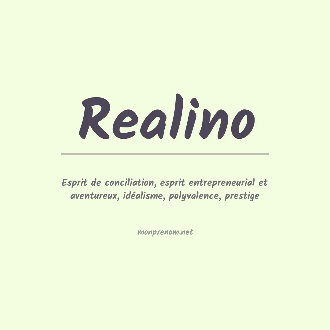 Signification du prénom Realino