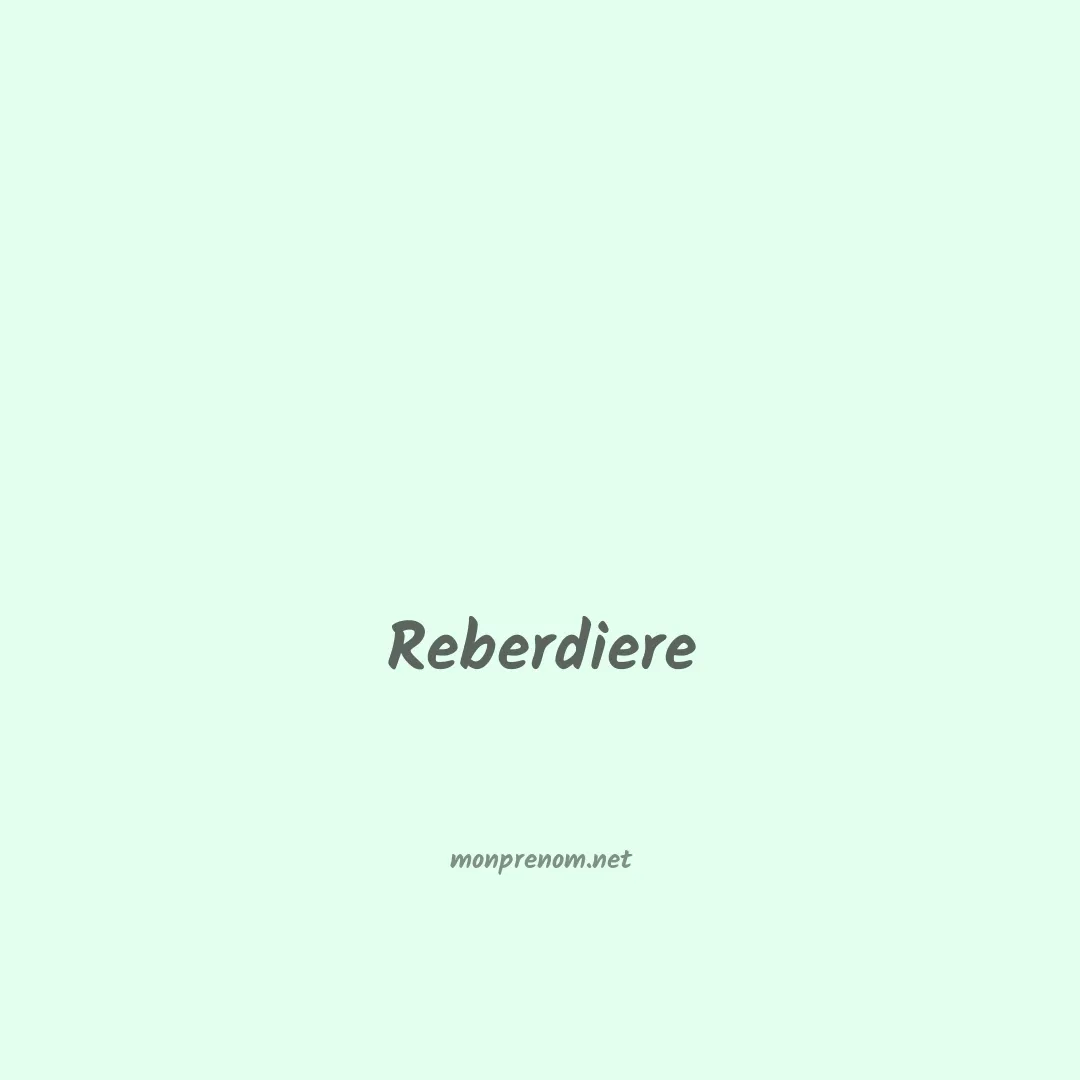 Reberdiere en chinois