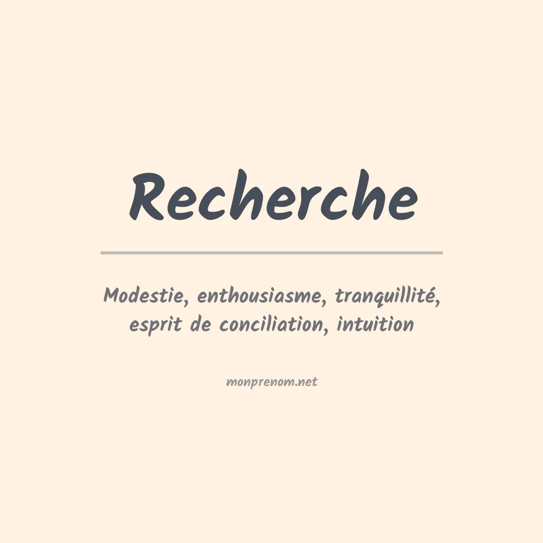 Signification du prénom Recherche