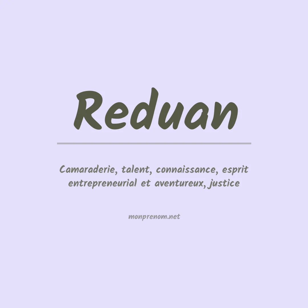 Signification du prénom Reduan