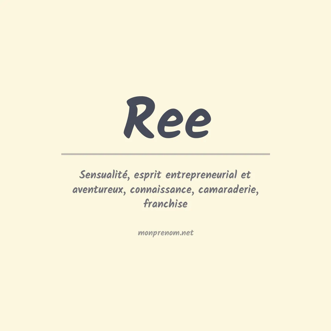 Prénom Ree