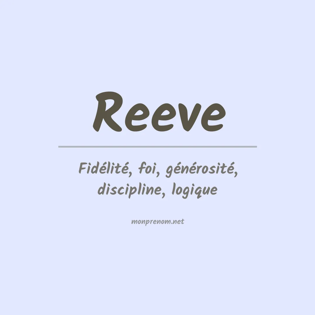 Prénom Reeve