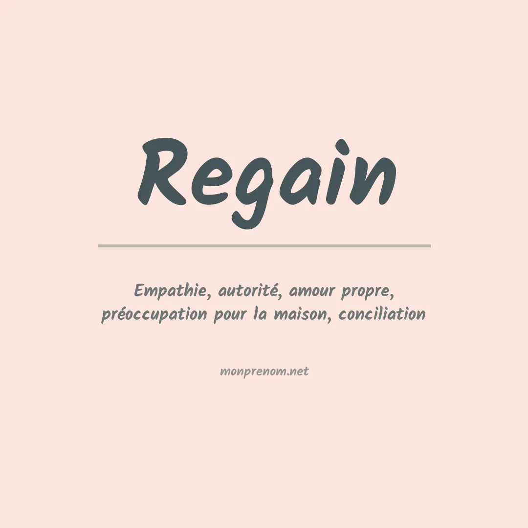 Signification du prénom Regain