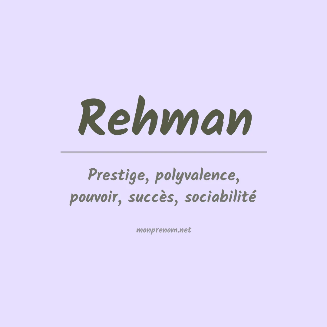 Prénom Rehman