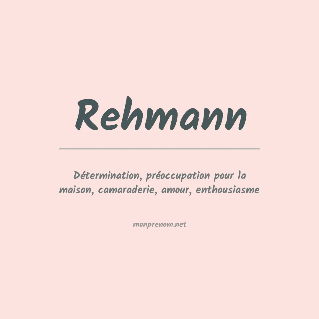 Prénom Rehmann