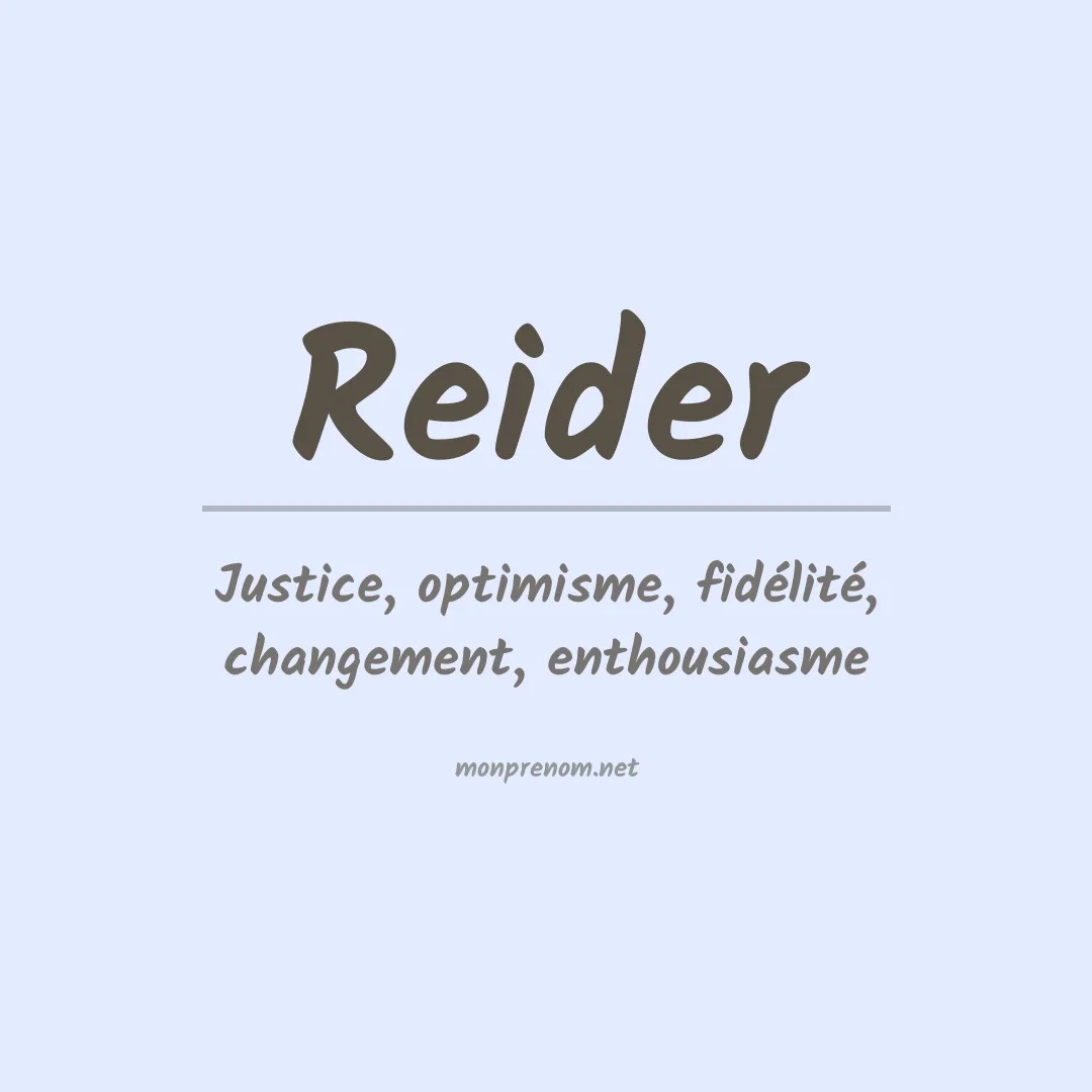 Prénom Reider