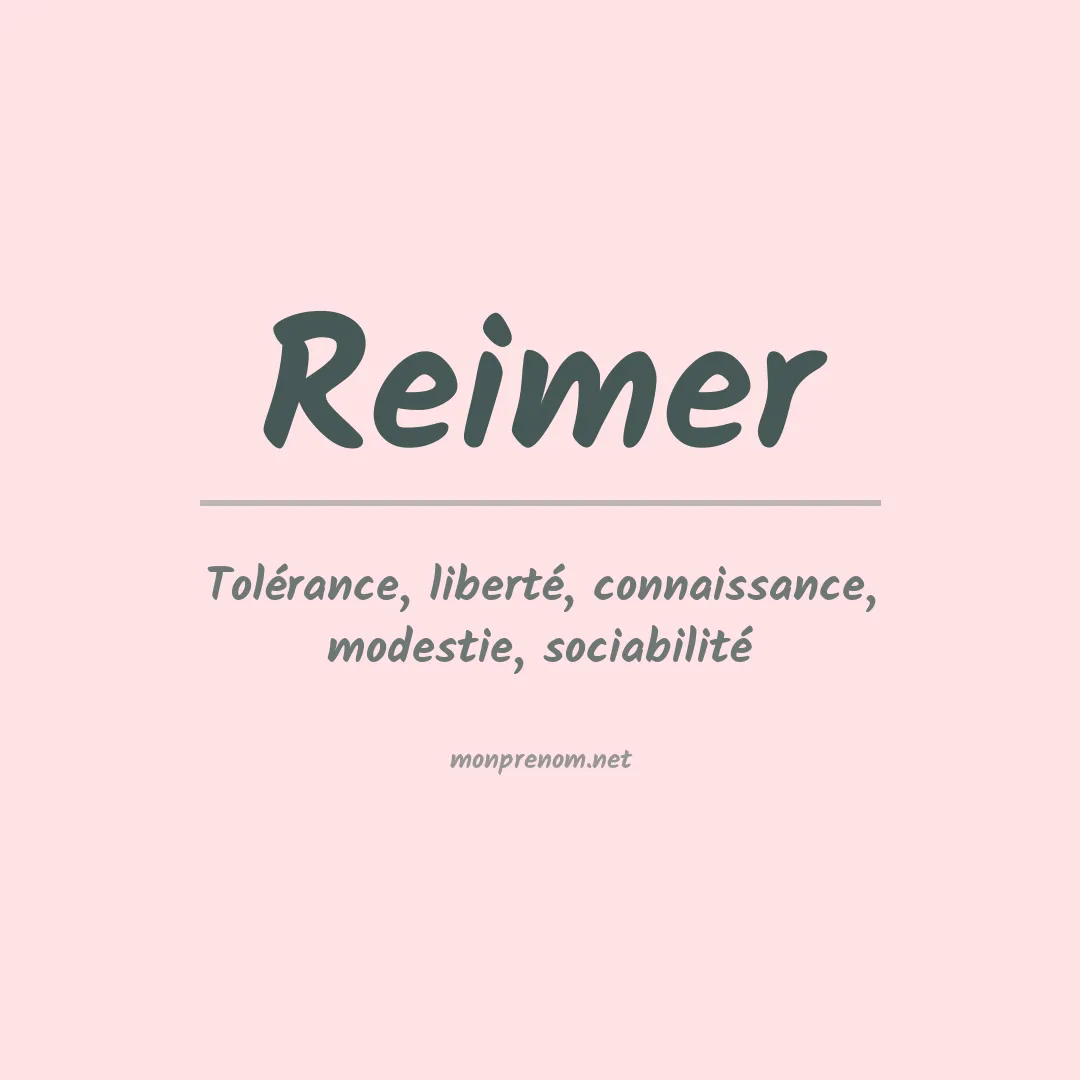 Prénom Reimer