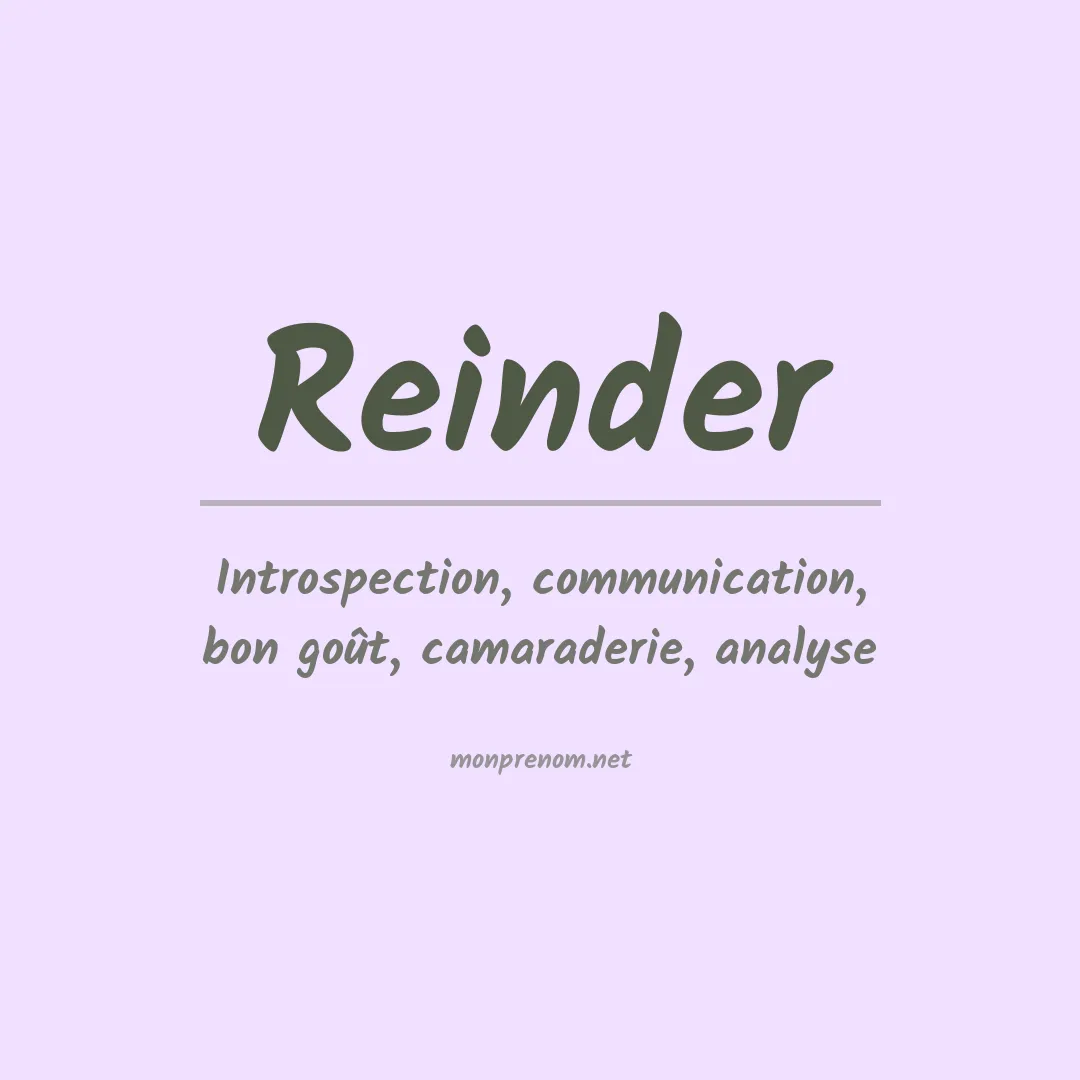 Prénom Reinder