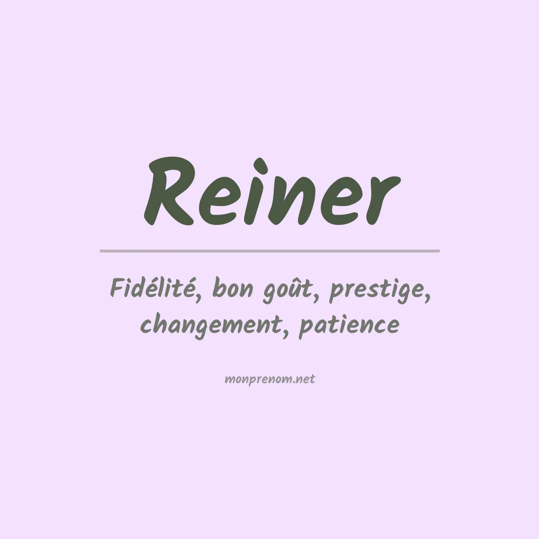 Prénom Reiner
