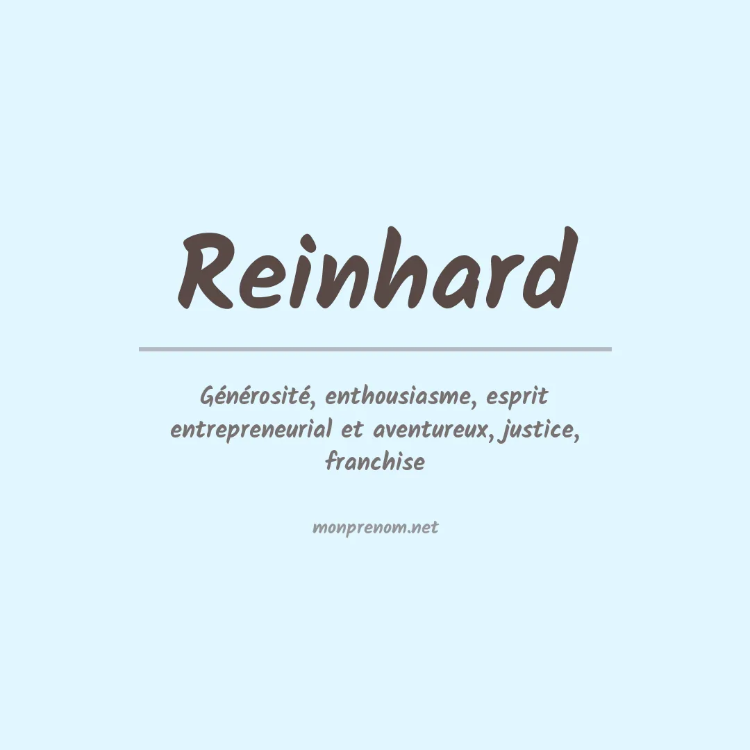 Signification du prénom Reinhard