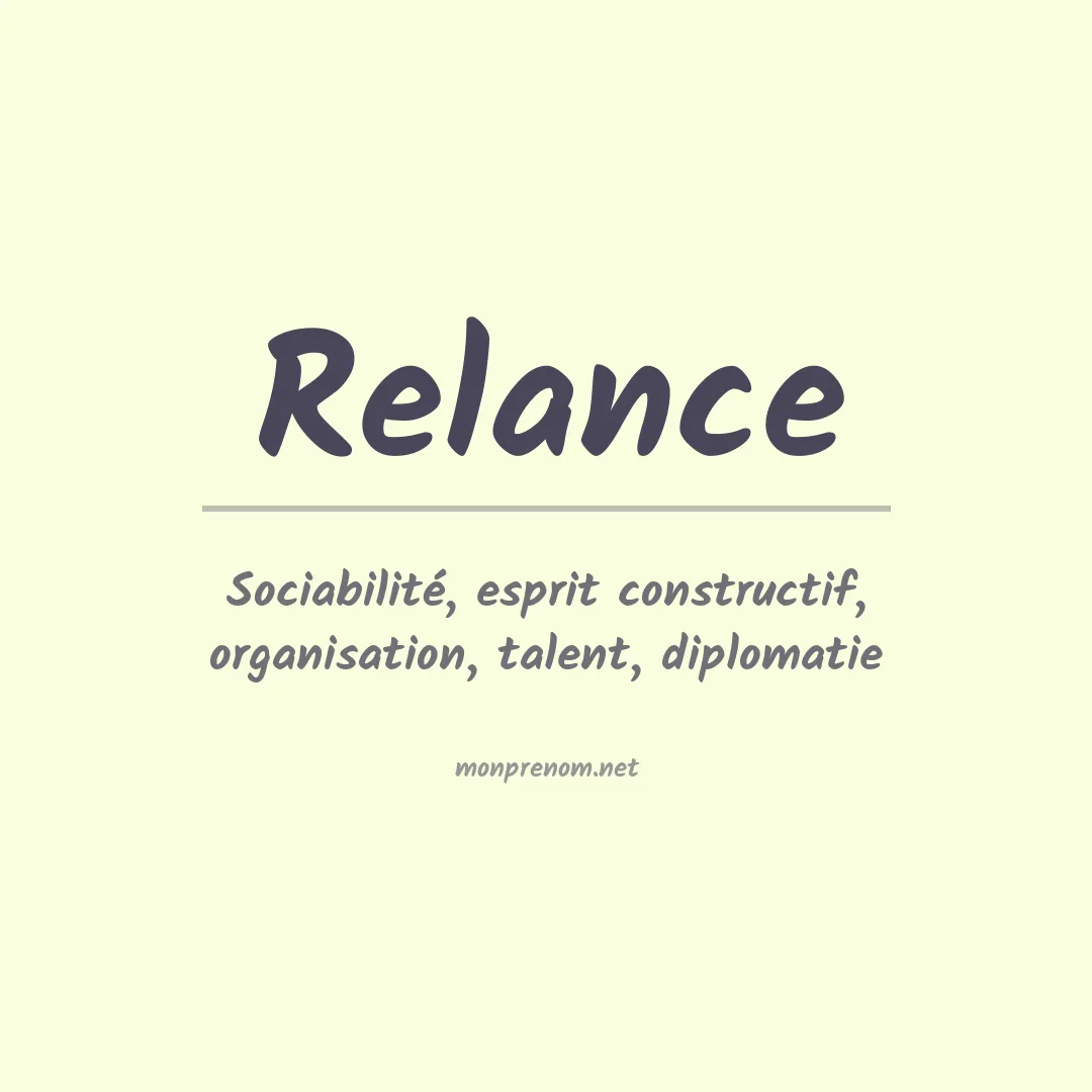 Signification du prénom Relance