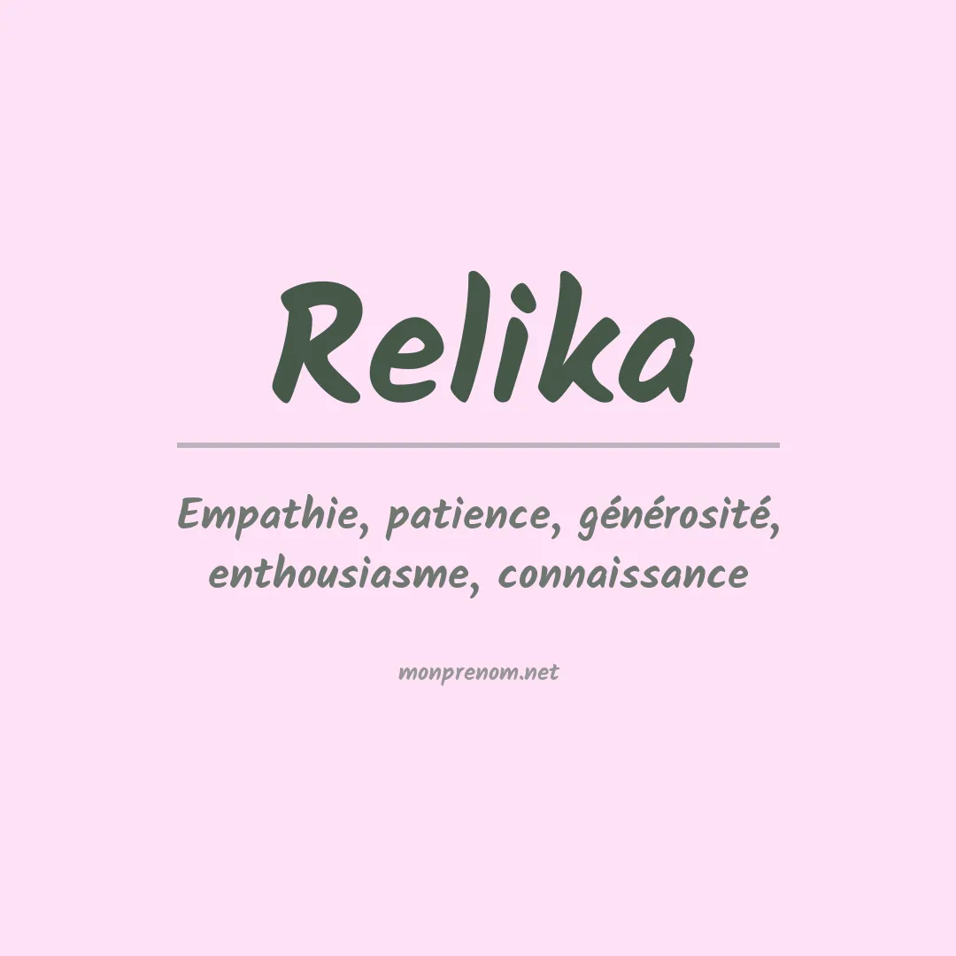 Signification du prénom Relika