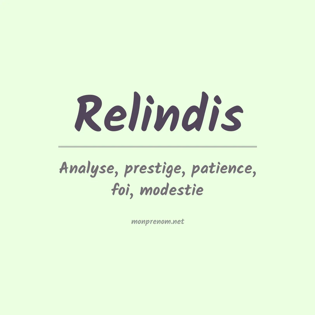 Signification du prénom Relindis