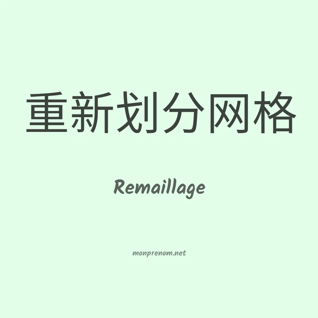 Remaillage en chinois