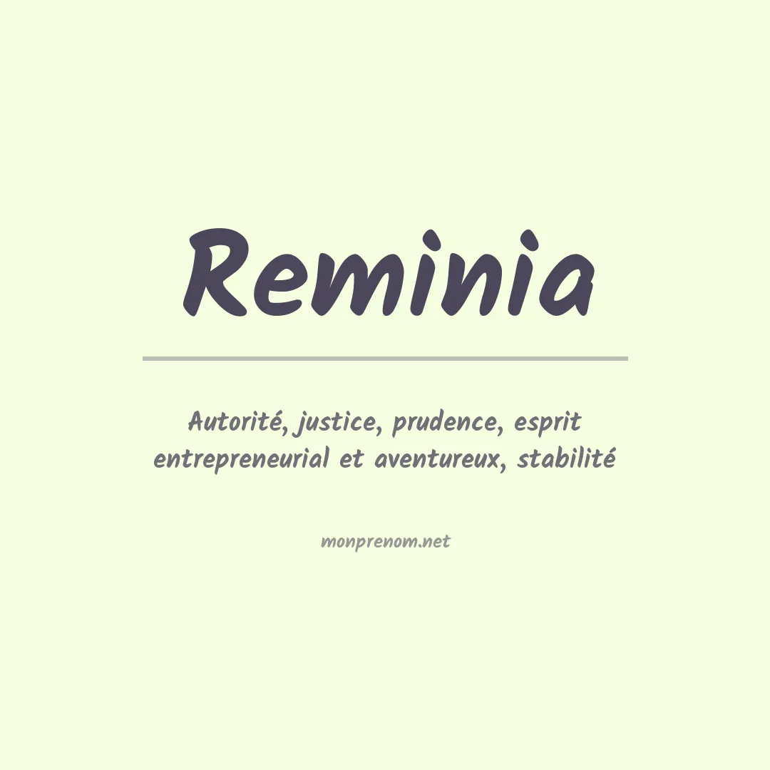 Signification du prénom Reminia