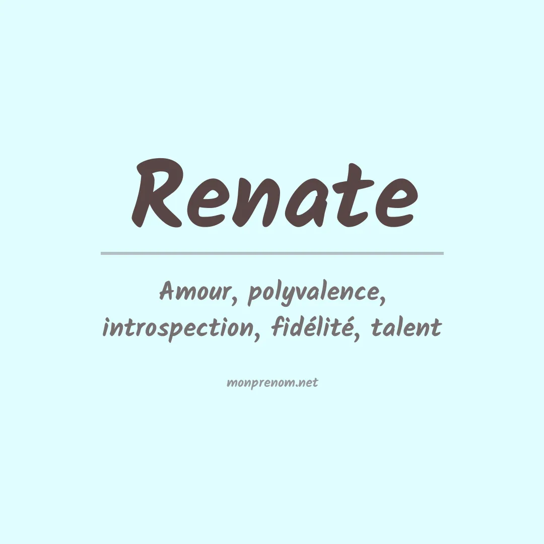 Signification du prénom Renate
