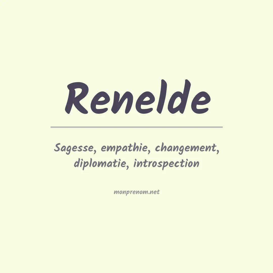 Signification du prénom Renelde