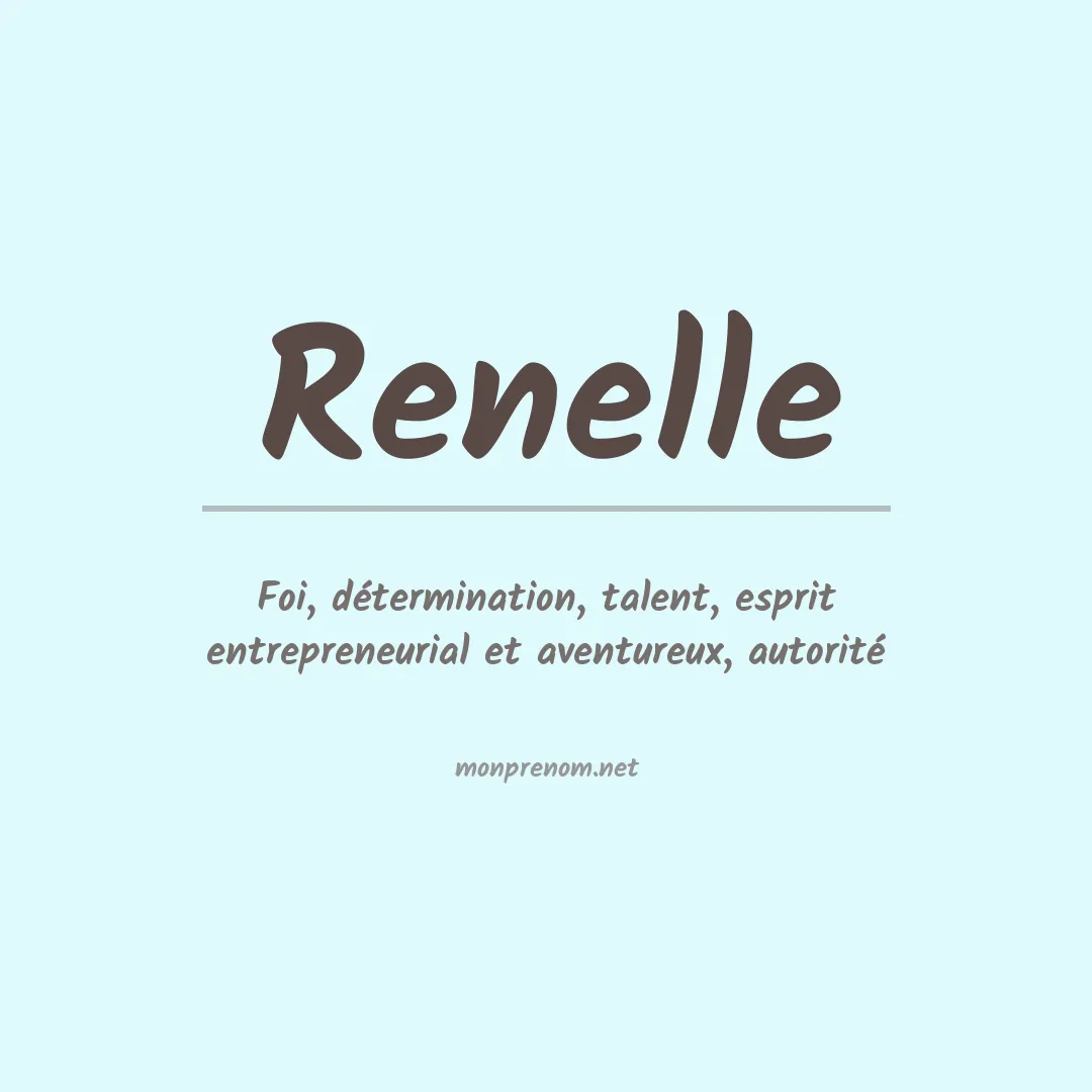 Signification du prénom Renelle