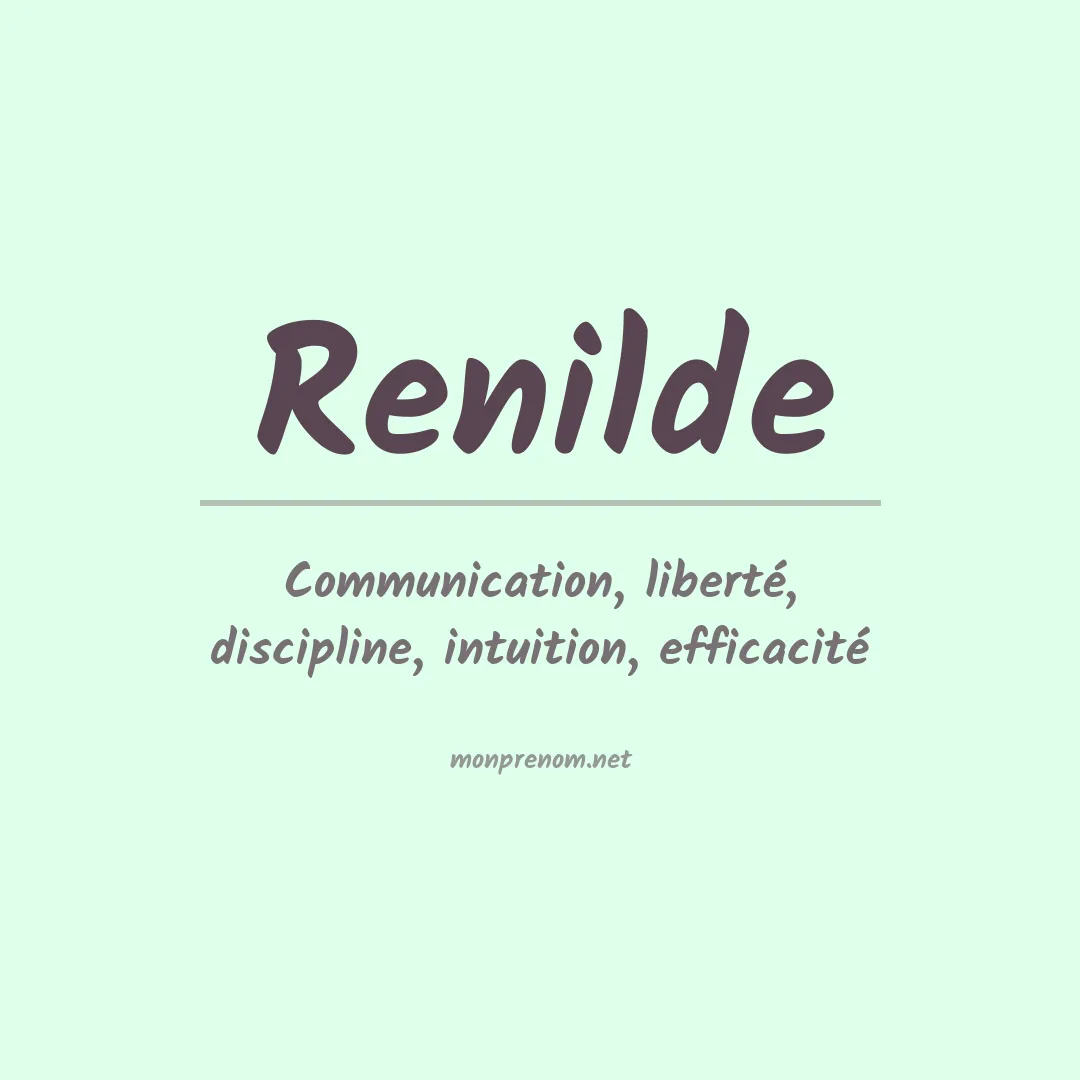 Signification du prénom Renilde