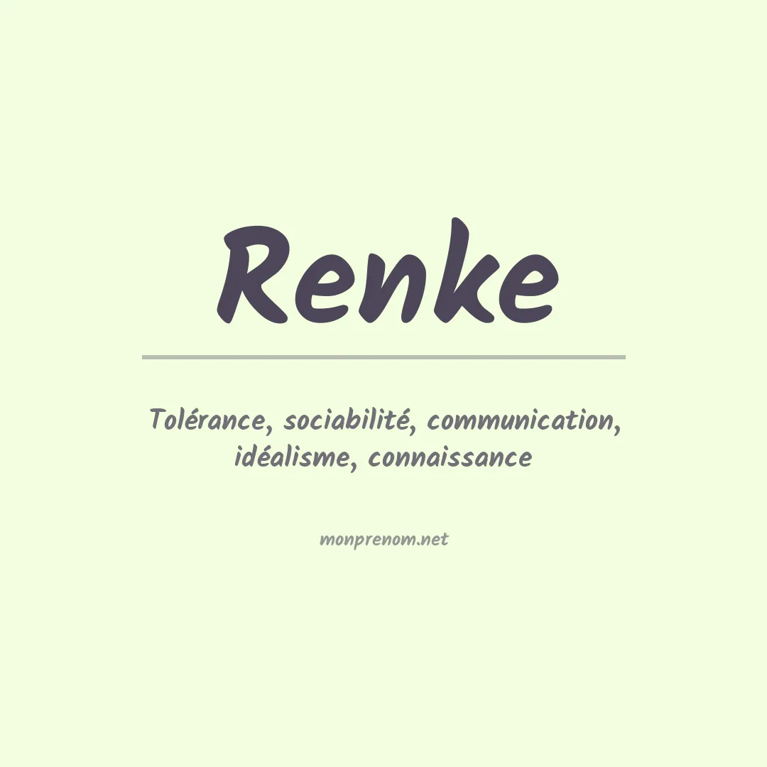 Signification du prénom Renke