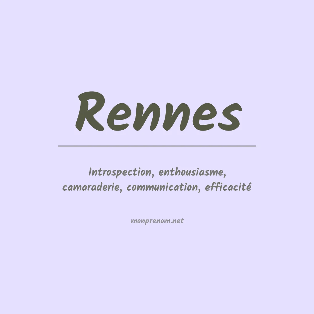 Signification du prénom Rennes
