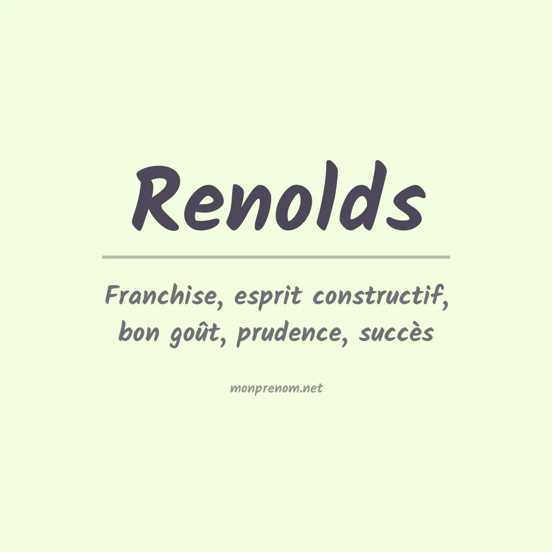 Signification du prénom Renolds