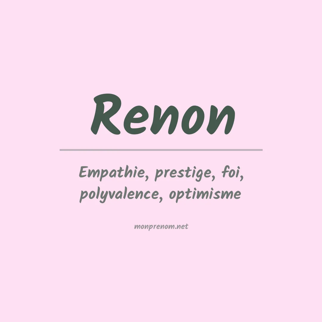 Signification du prénom Renon