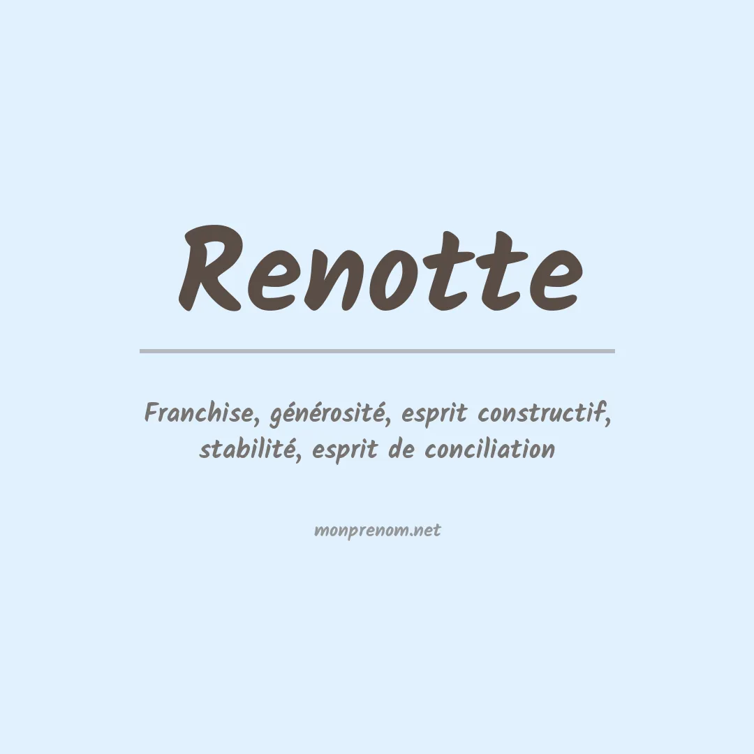 Signification du prénom Renotte