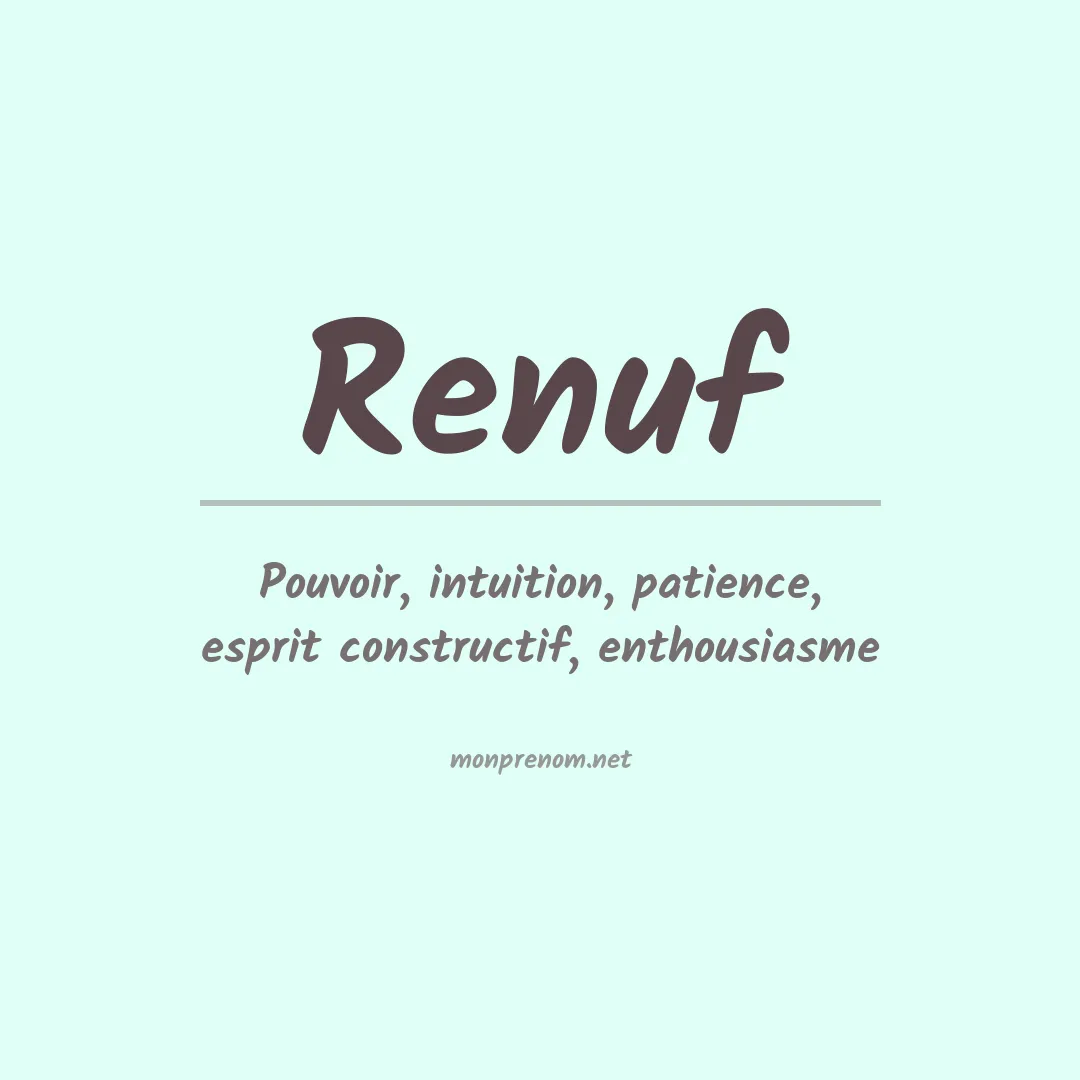 Signification du prénom Renuf