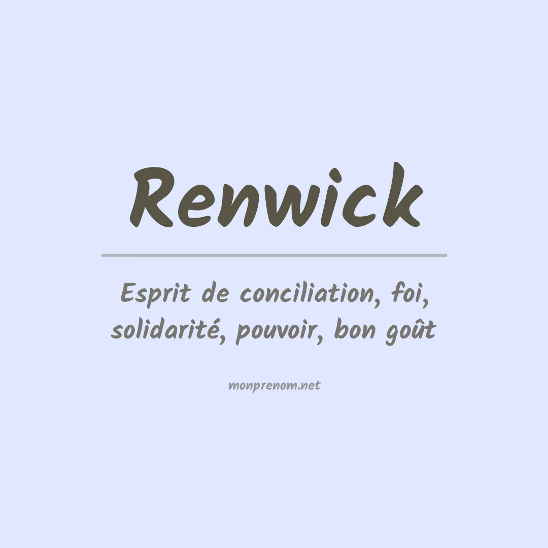 Prénom Renwick