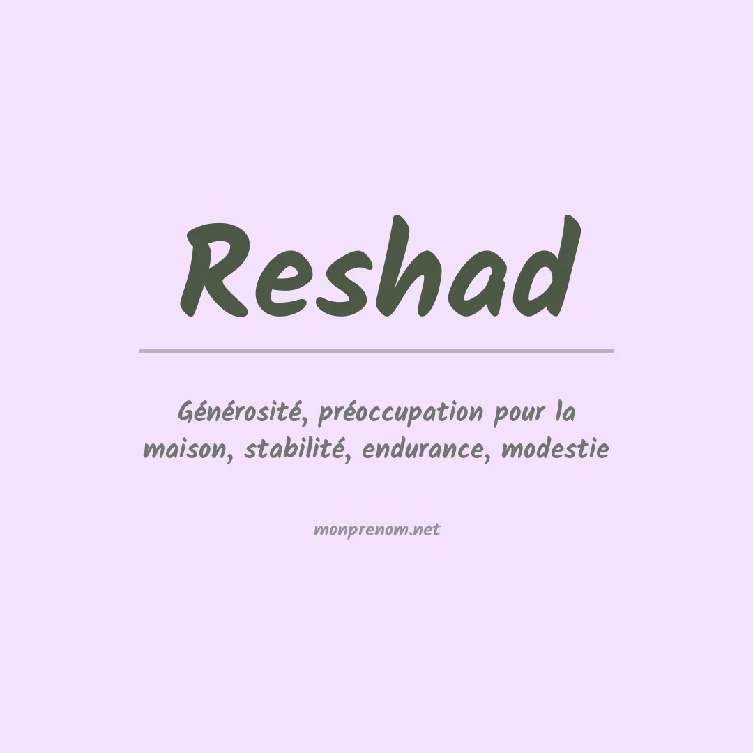 Signification du prénom Reshad
