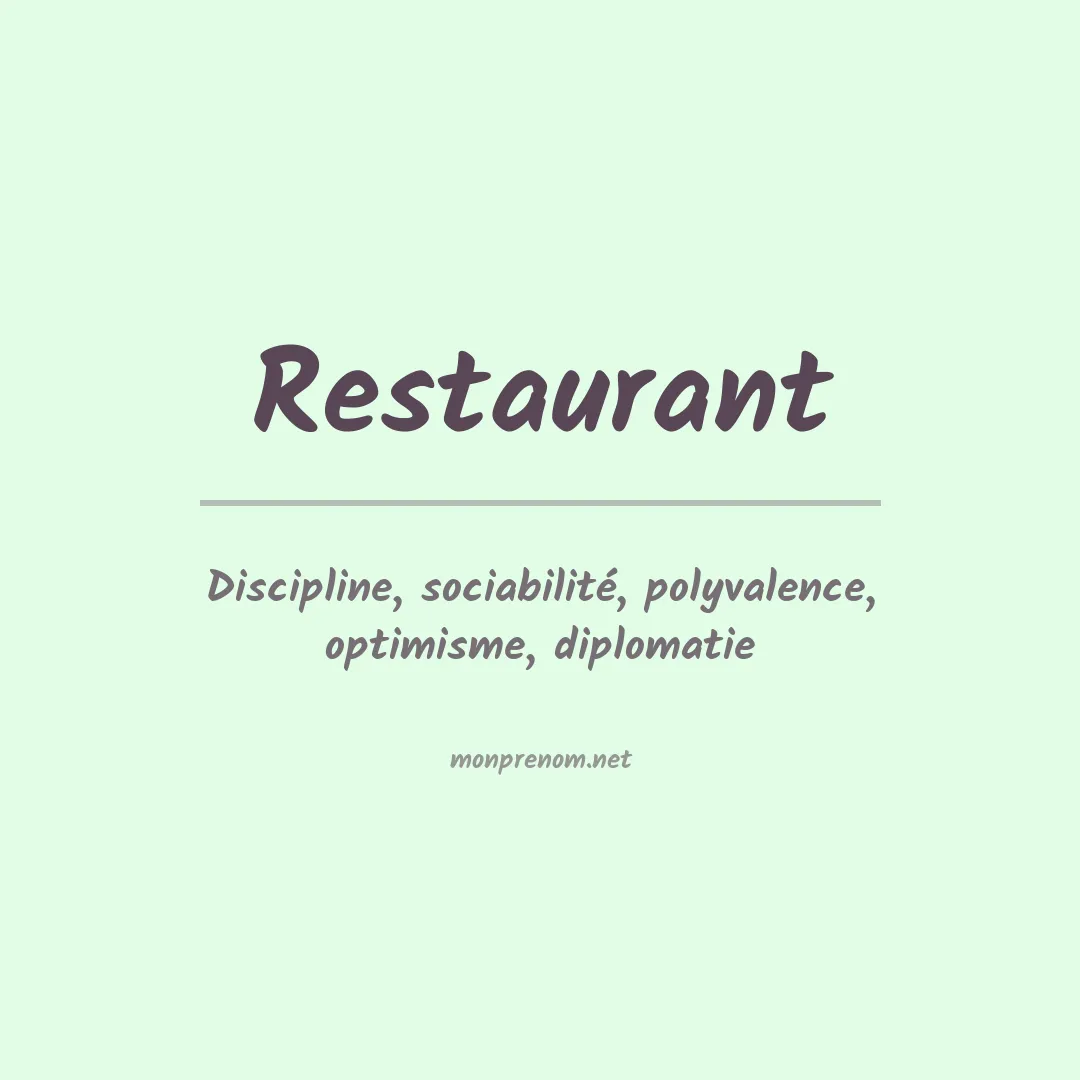 Signification du prénom Restaurant