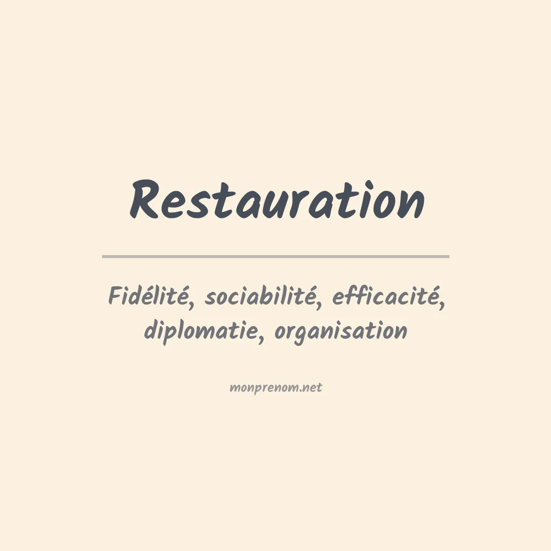 Signification du prénom Restauration