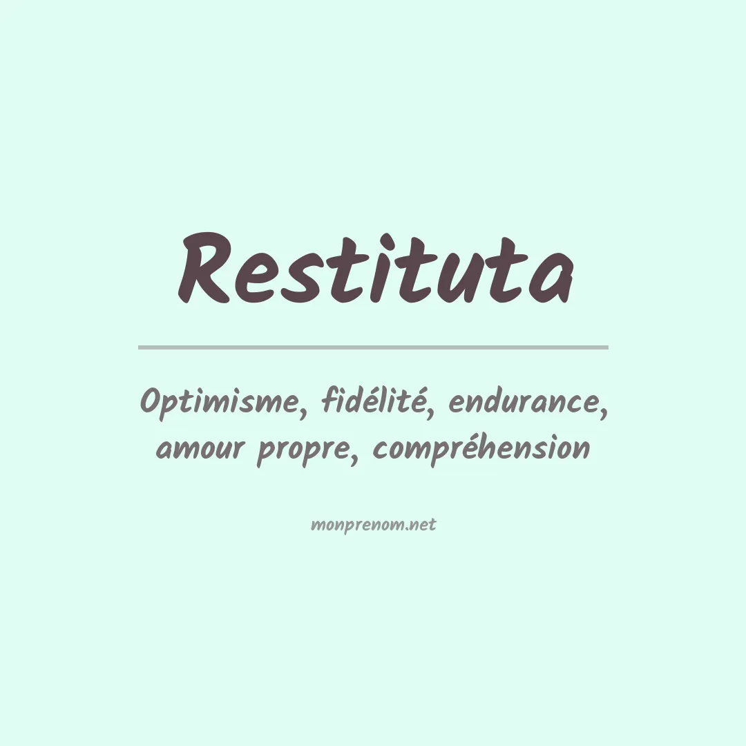 Signification du prénom Restituta