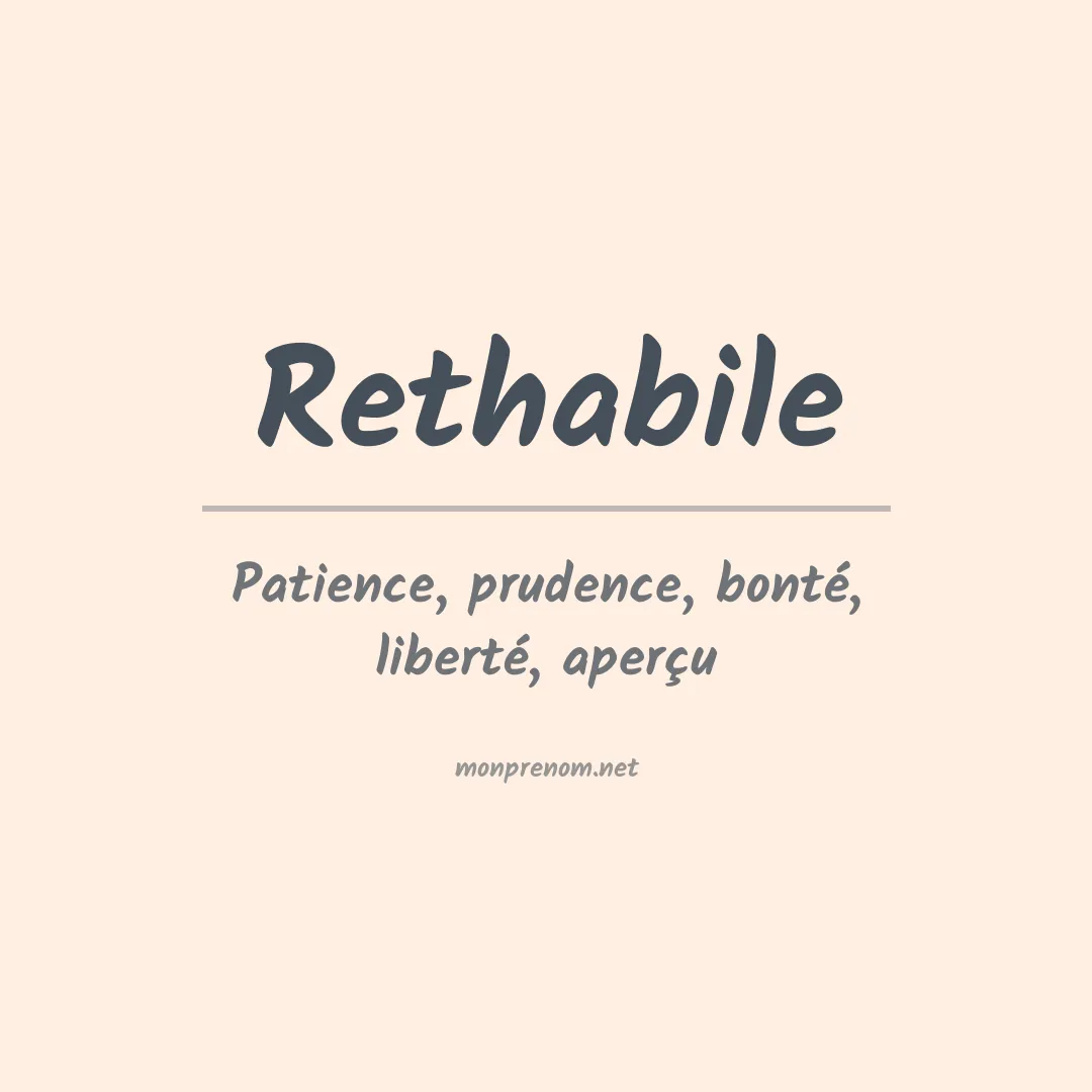 Signification du prénom Rethabile