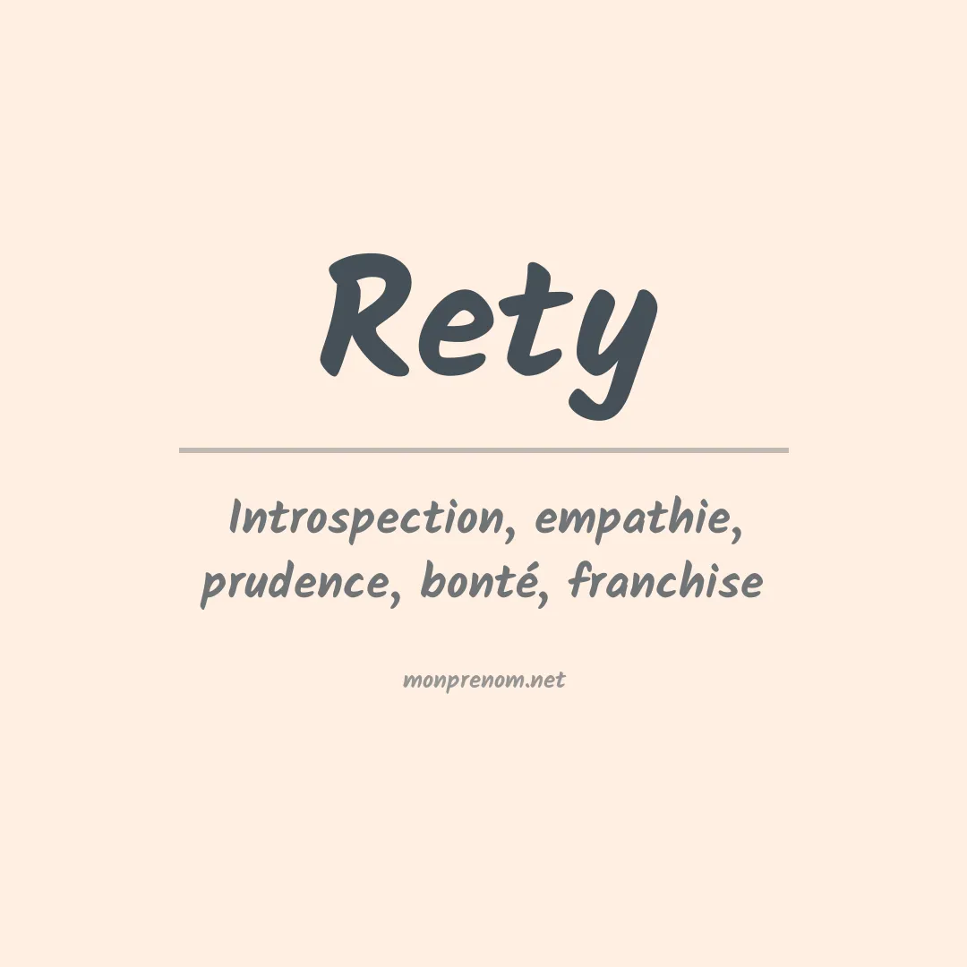 Signification du prénom Rety
