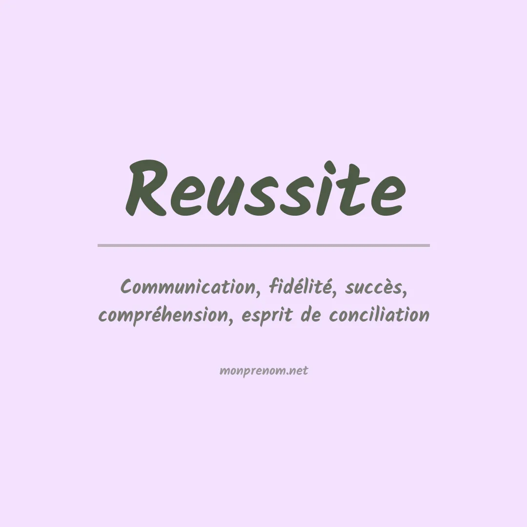 Signification du prénom Reussite