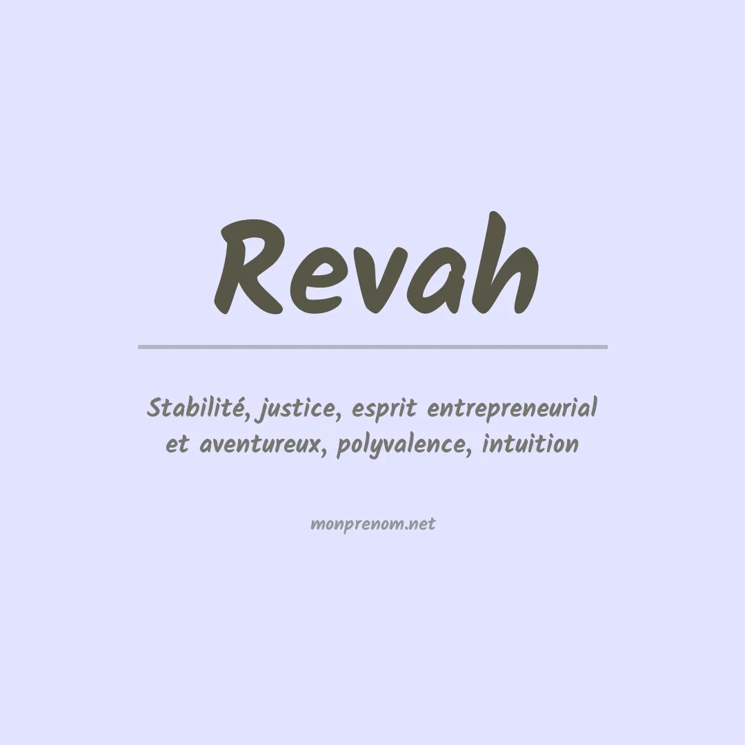 Signification du prénom Revah