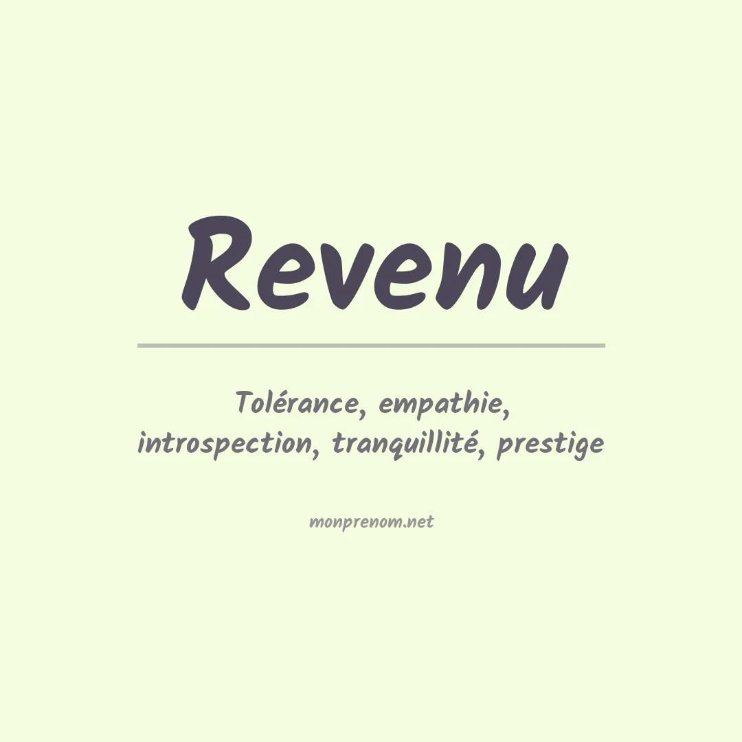 Signification du prénom Revenu