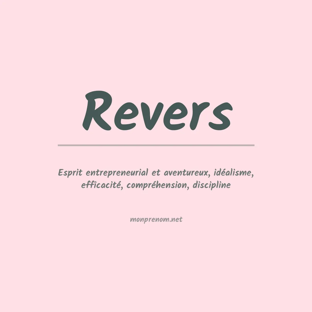 Signification du prénom Revers