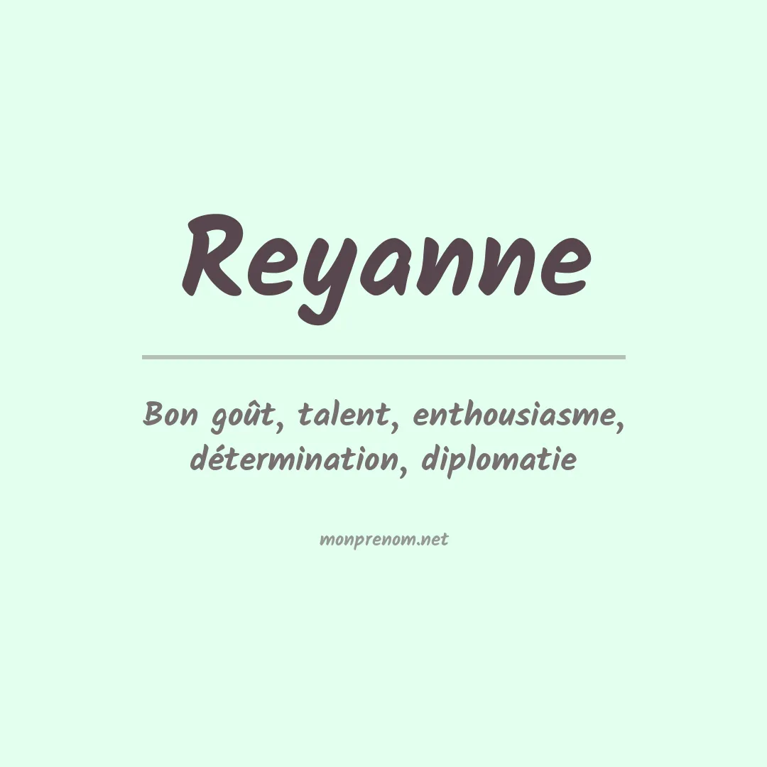 Signification du prénom Reyanne