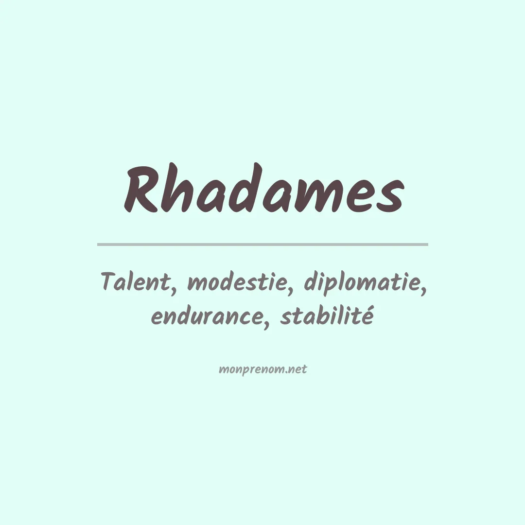 Prénom Rhadames