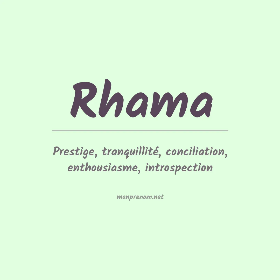 Signification du prénom Rhama