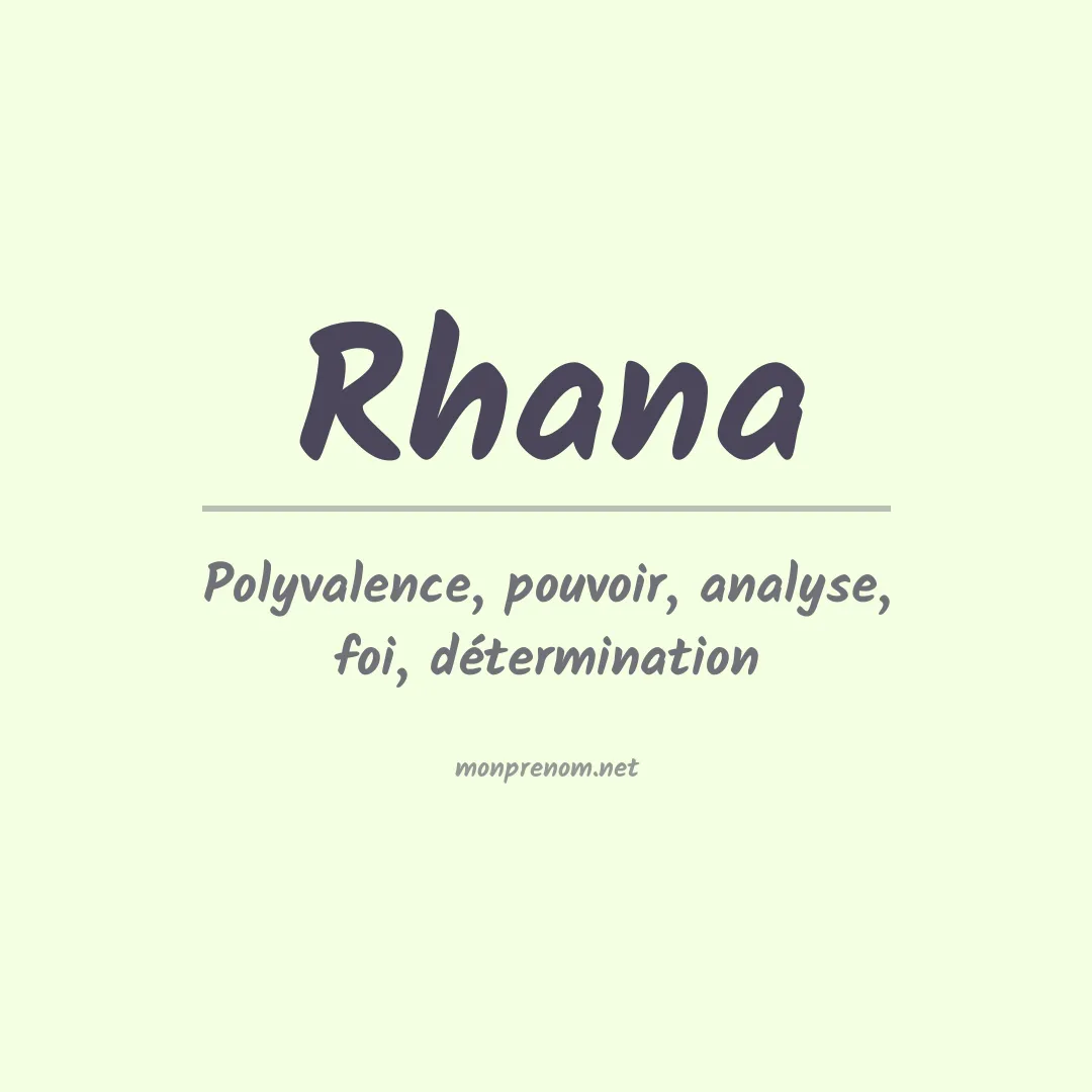Prénom Rhana