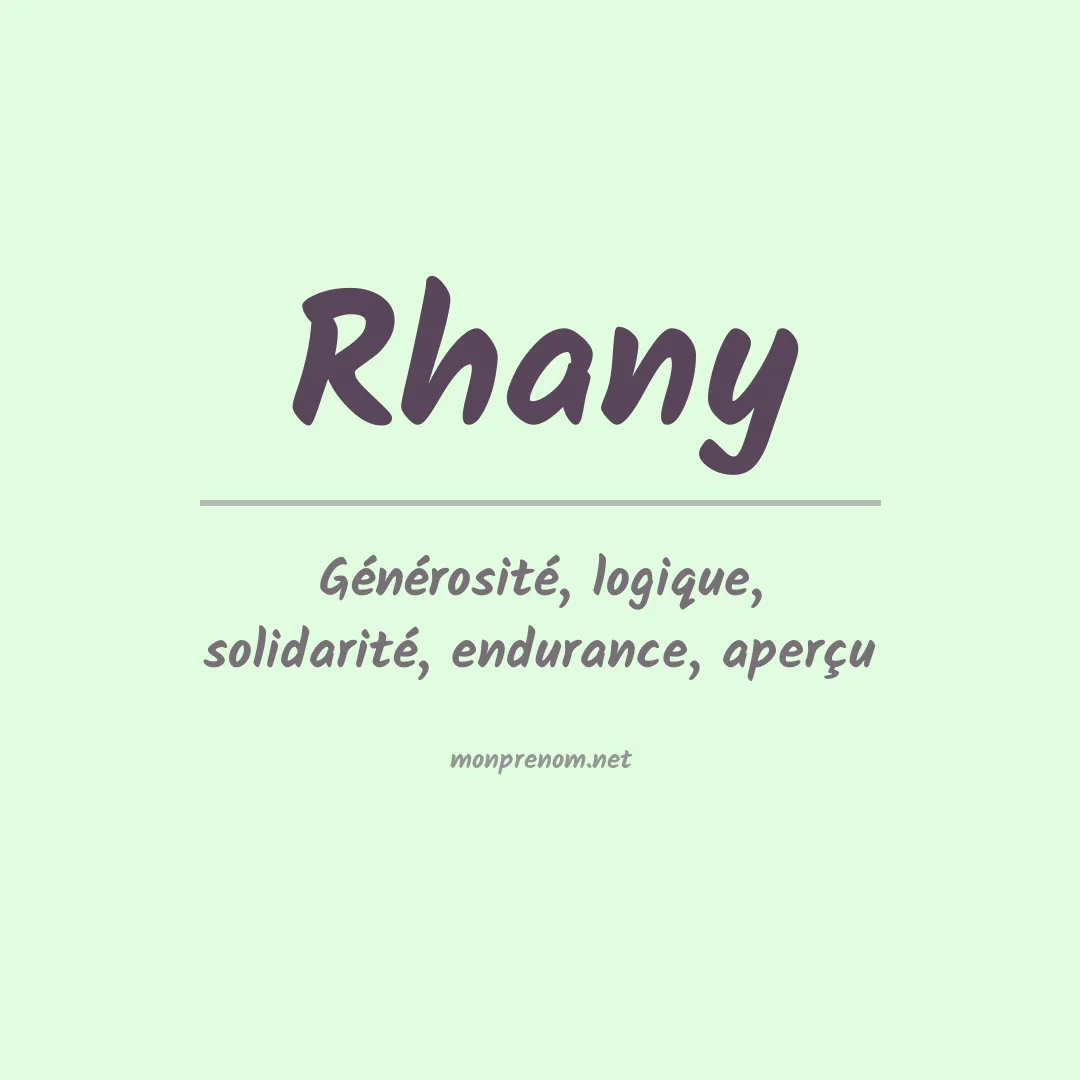 Prénom Rhany