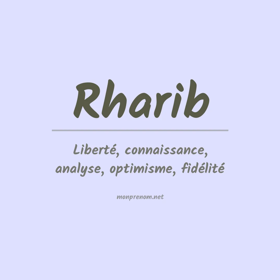 Signification du prénom Rharib