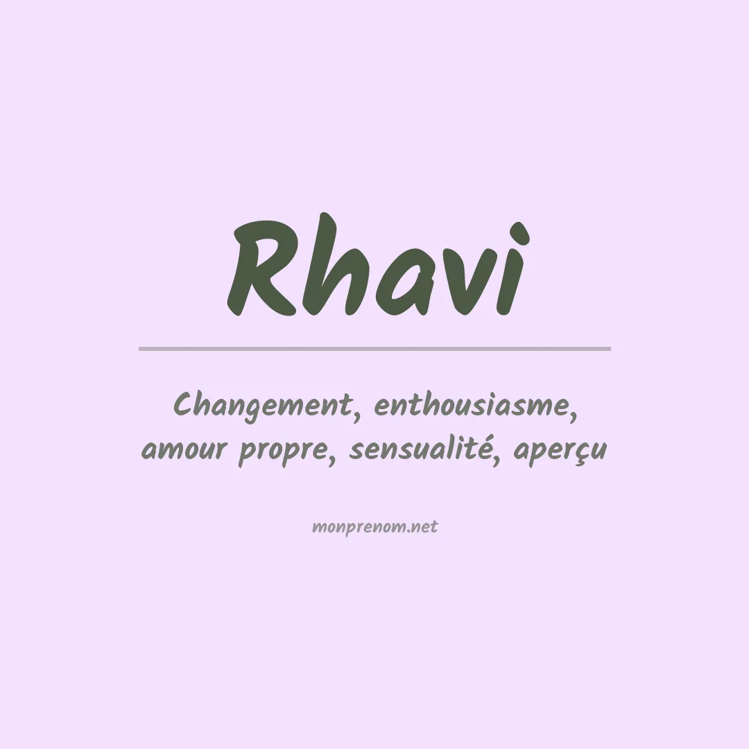 Prénom Rhavi